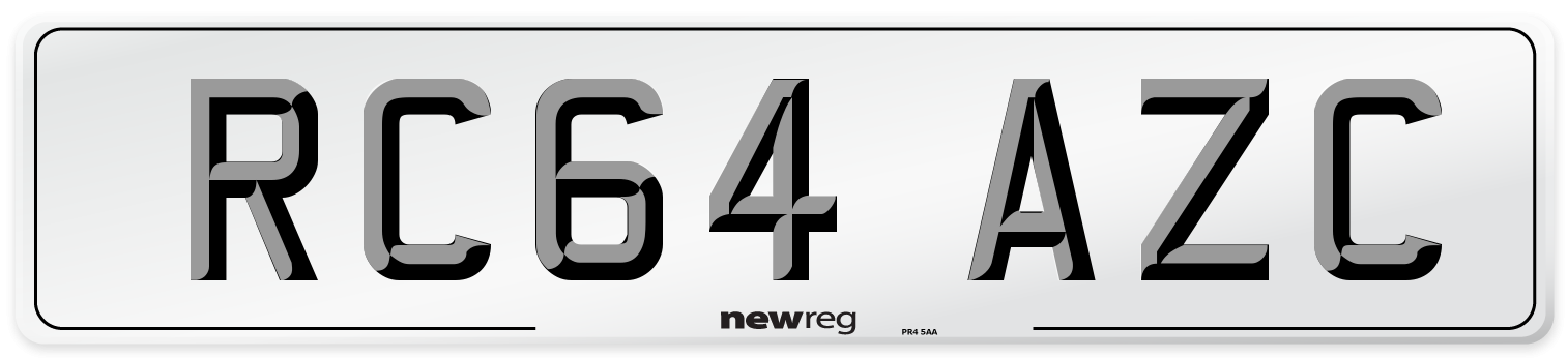 RC64 AZC Number Plate from New Reg